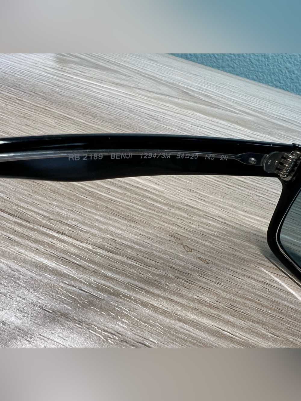 Ray-Ban Black Frame Sunglasses with Blue Gradient Lenses - Picture 7 of 9